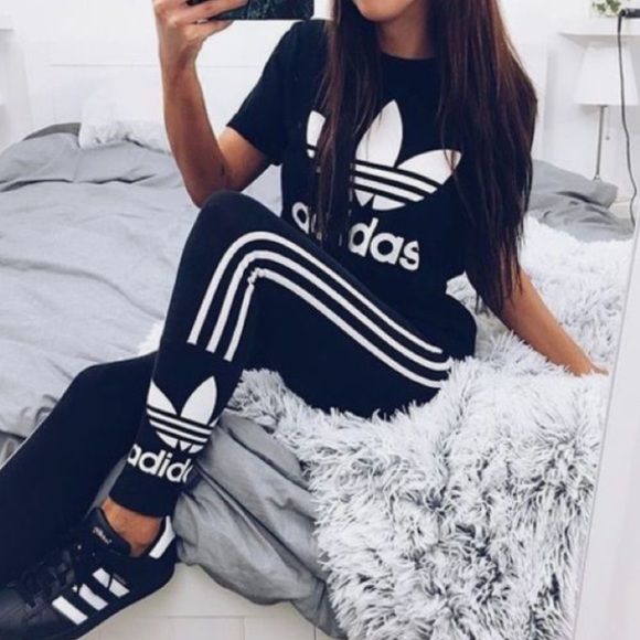 adidas Tops - Adidas Logo Black Short Sleeve Tee